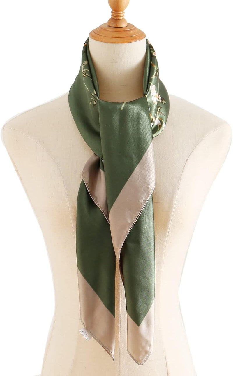 vimate 35" Square Silk Like Head Scarf - Women's Fashion Silk Feeling Scarf for Hair Wrapping and Sleeping at Night. - Image 2